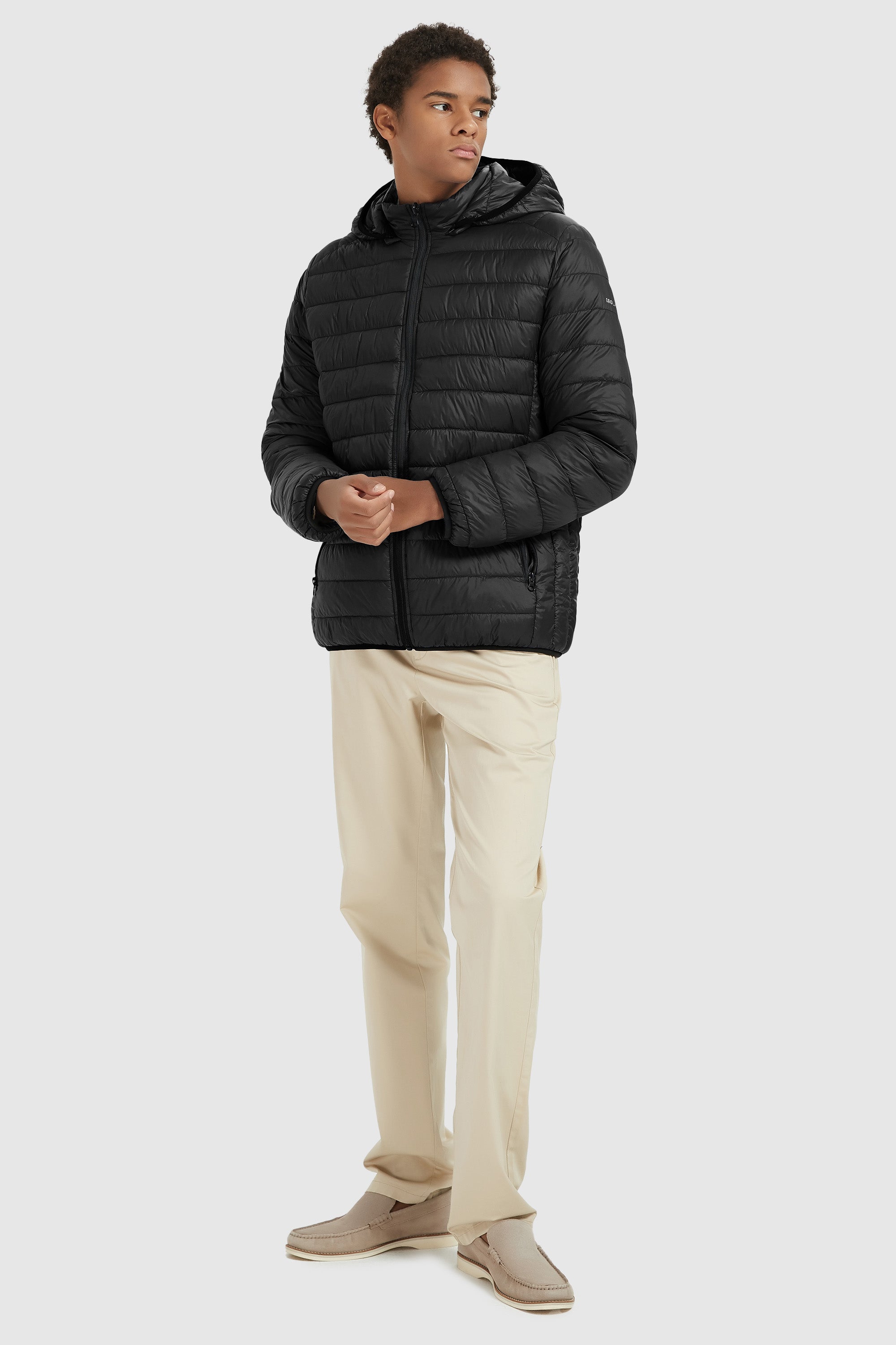 Orolay-Lightweight Packable Puffer Jacket-#color_Black