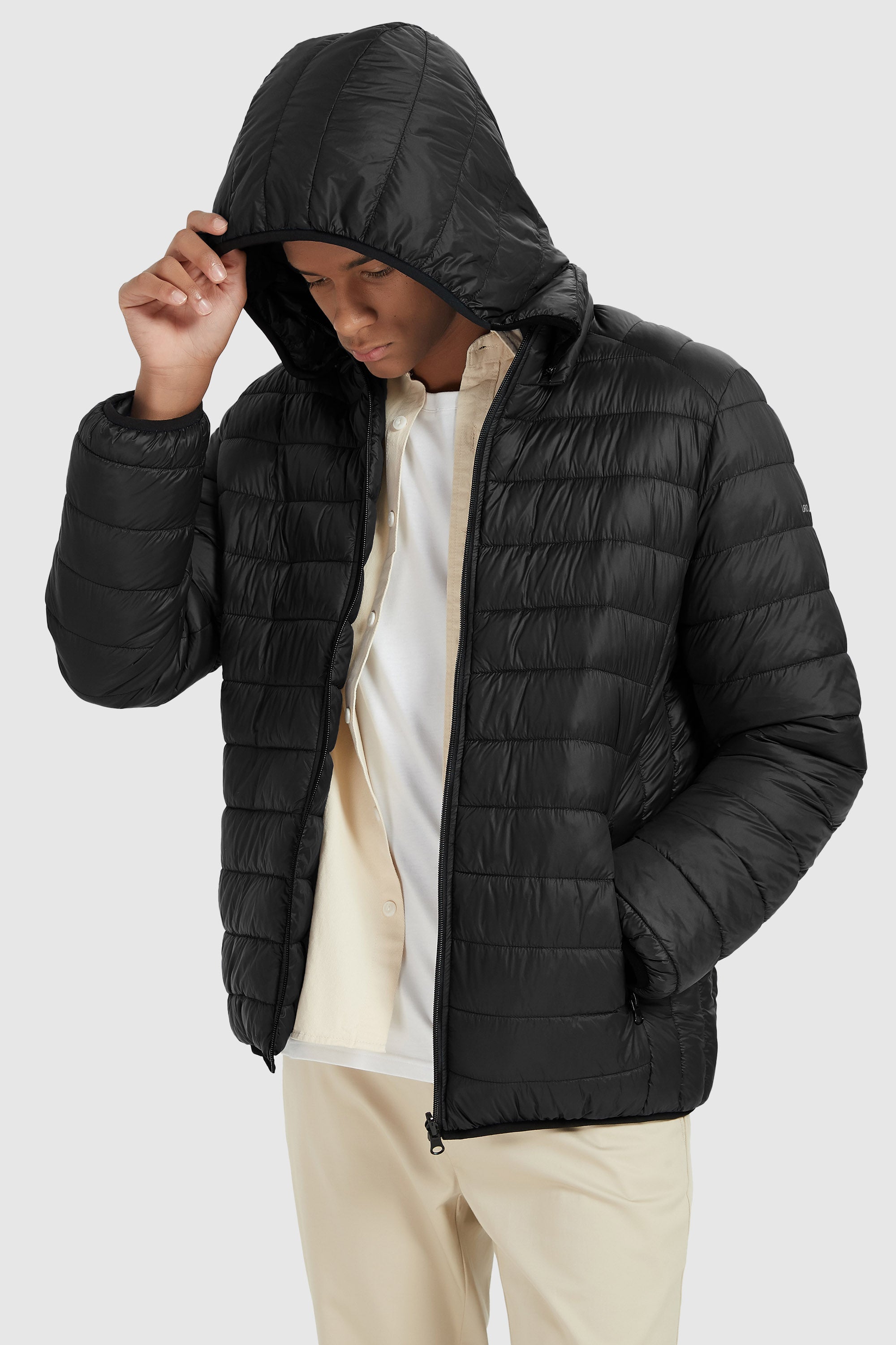 Orolay-Lightweight Packable Puffer Jacket-#color_Black