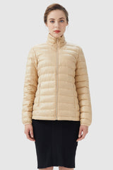 Orolay-Lightweight Quilted Packable Down Jacket-Lightweight Quilted Packable Down Jacket - Orolay, #color_Frosted Almond