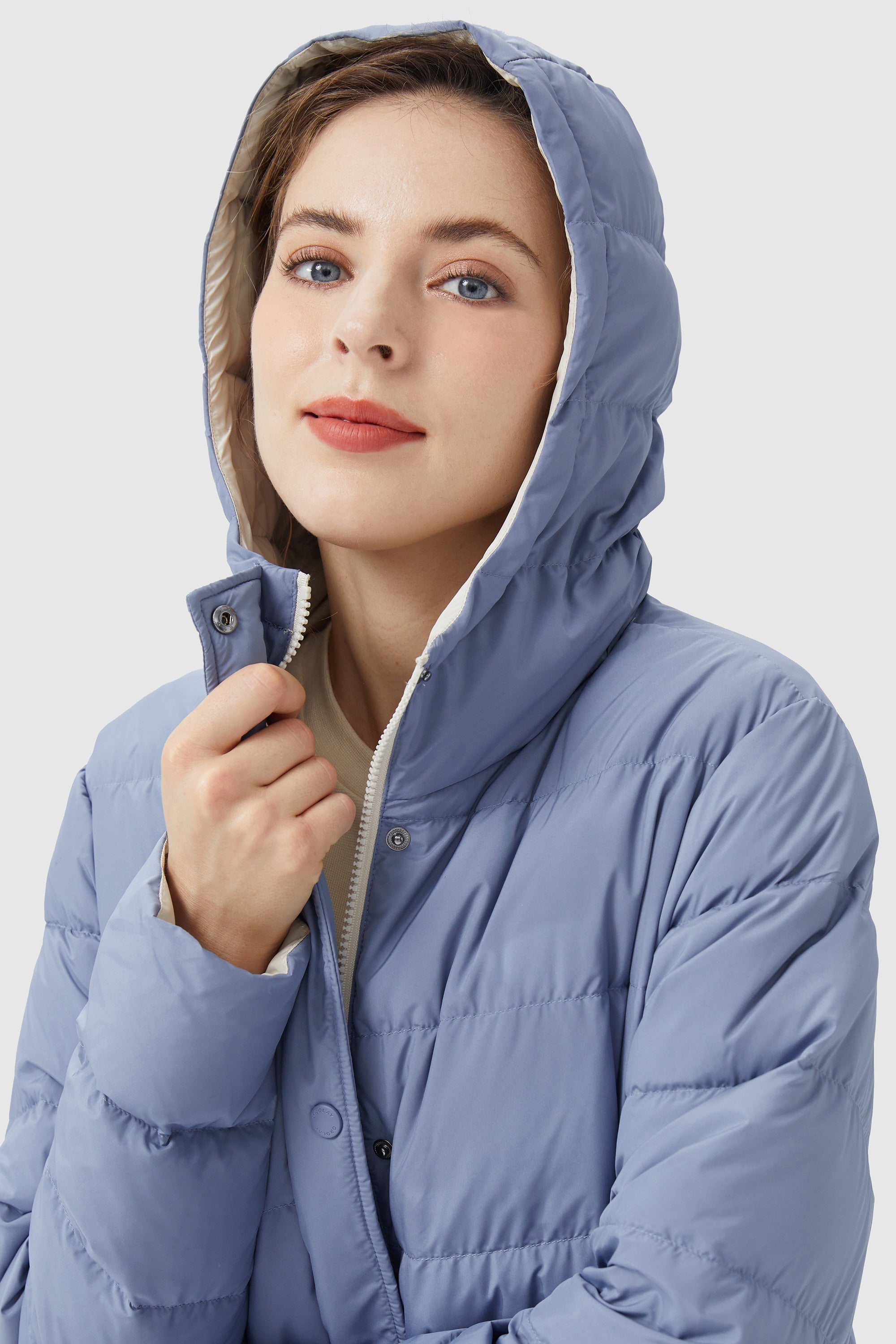 Orolay-Lightweight Reversible Down Jacket with Hood-#color_Eventide