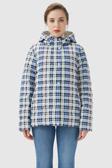 Orolay-Lightweight Reversible Down Jacket with Hood-#color_Blue&White Plaid