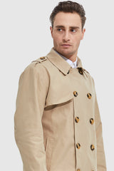 Orolay-Long Double Breasted Trench Coat-#color_Frosted Almond