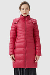 Orolay-Long Glossy Easy to Carry Light Down Jacket-#color_Toreador