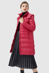 Orolay-Long Glossy Easy to Carry Light Down Jacket-#color_Toreador