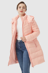 Orolay-Long Glossy Easy to Carry Light Down Jacket-#color_Cream Pink