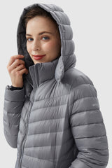 Orolay-Long Glossy Easy to Carry Light Down Jacket-#color_Wild Dove