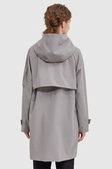 Orolay-Long Hooded Windbreaker-#color_Gull Gray