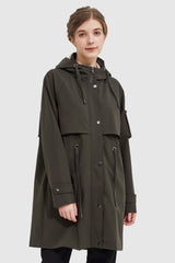 Orolay-Long Hooded Windbreaker-#color_Rosin