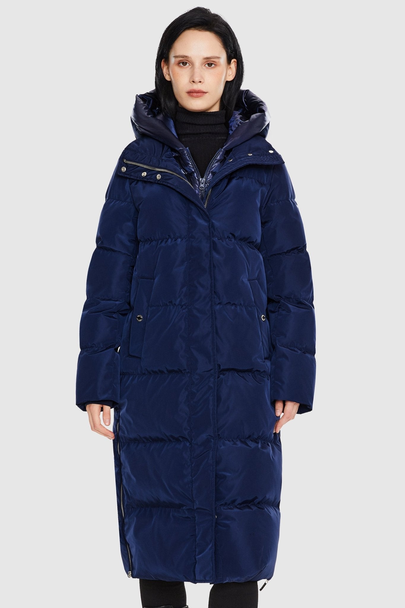 Orolay-Long Maxi Puffer Thickened Jacket-Long Maxi Puffer Thicken Jacket - Orolay, #color_Blueprint