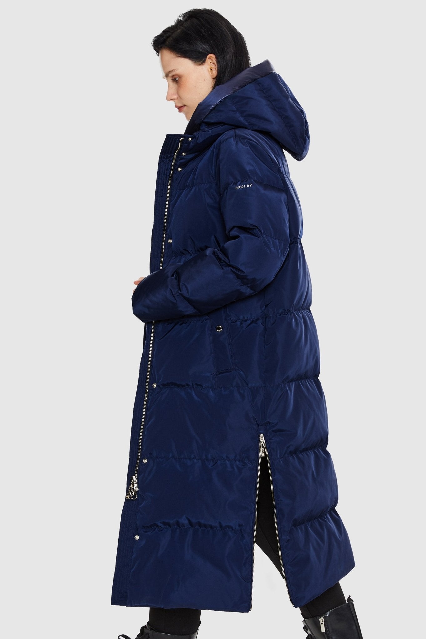 Orolay-Long Maxi Puffer Thickened Jacket-Long Maxi Puffer Thicken Jacket - Orolay, #color_Blueprint