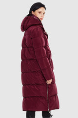 Orolay-Long Maxi Puffer Thickened Jacket-Long Maxi Puffer Thicken Jacket - Orolay, #color_Red Dahlia