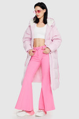 Orolay-Long Puffer Down Jacket with Hem Slit-#color_Pink Marshmallow