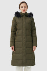 Orolay-Long Puffer Faux Fur Hood Down Coat-Long Puffer Faux Fur Hood Down Coat - Orolay, #color_Sea Turtle