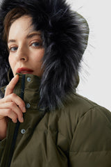 Orolay-Long Puffer Faux Fur Hood Down Coat-Long Puffer Faux Fur Hood Down Coat - Orolay, #color_Sea Turtle