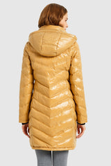 Orolay-Long Quilted Hooded Puffer Down Jacket-Long Quilted Hooded Puffer Down Jacket - Orolay, #color_Golden Cream