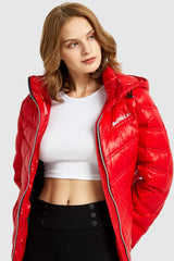 Orolay-Long Quilted Hooded Puffer Down Jacket-Long Quilted Hooded Puffer Down Jacket - Orolay, #color_Cherry Tomato