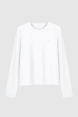 Orolay-Long Sleeve Crop T-shirt-#color_White