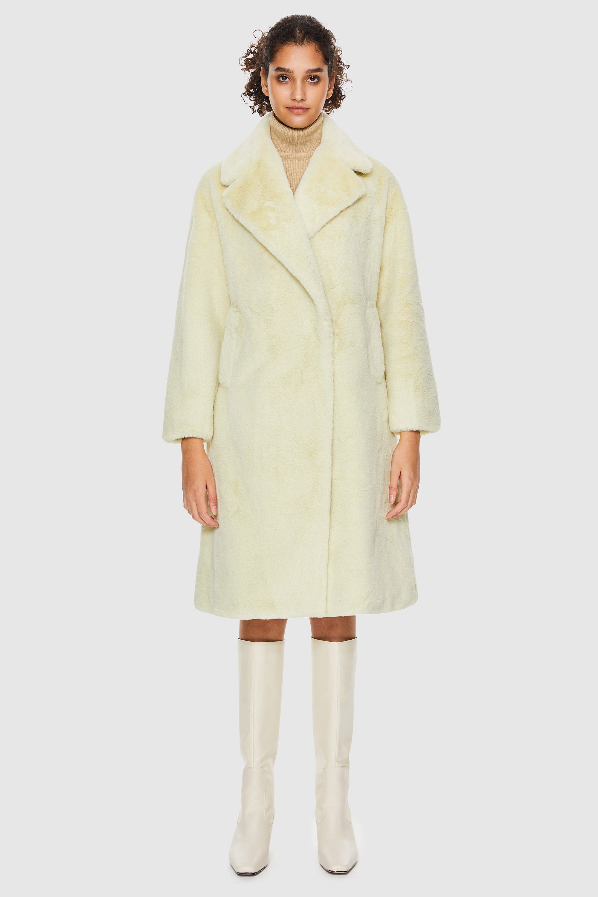 Orolay-Long Teddy Coat-#color_Beige