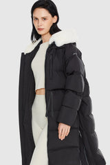 Orolay-Long Winter Puffer Jacket-Long Winter Puffer Jacket - Orolay, #color_Black