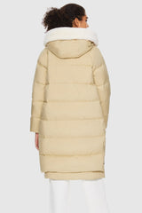 Orolay-Long Winter Puffer Jacket-Long Winter Puffer Jacket - Orolay, #color_Frosted Almond