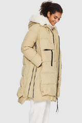 Orolay-Long Winter Puffer Jacket-Long Winter Puffer Jacket - Orolay, #color_Frosted Almond