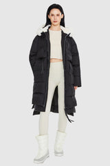 Orolay-Long Winter Puffer Jacket-Long Winter Puffer Jacket - Orolay, #color_Black