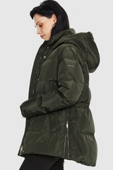 Orolay-Mid-Length Hooded Down Jacket-#color_Rosin