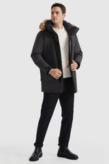 Orolay-Mid-Length Insulated Hooded Down Coat-#color_Odyssey Gray