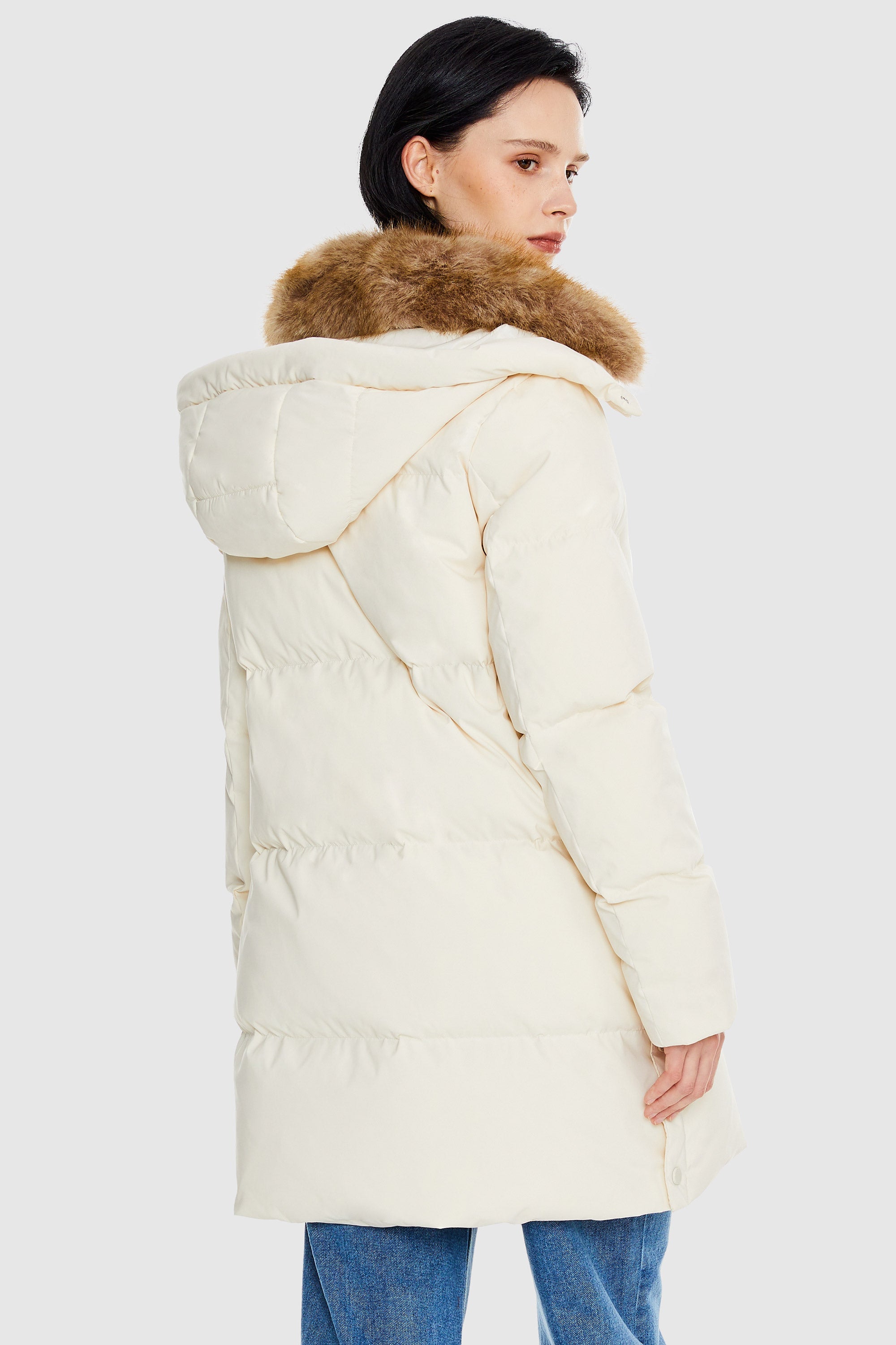 Orolay-Mid-Length Winter Thickened Puffer Jacket-#color_Tofu