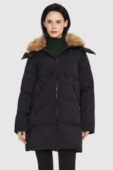 Orolay-Mid-Length Winter Thickened Puffer Jacket-#color_Black