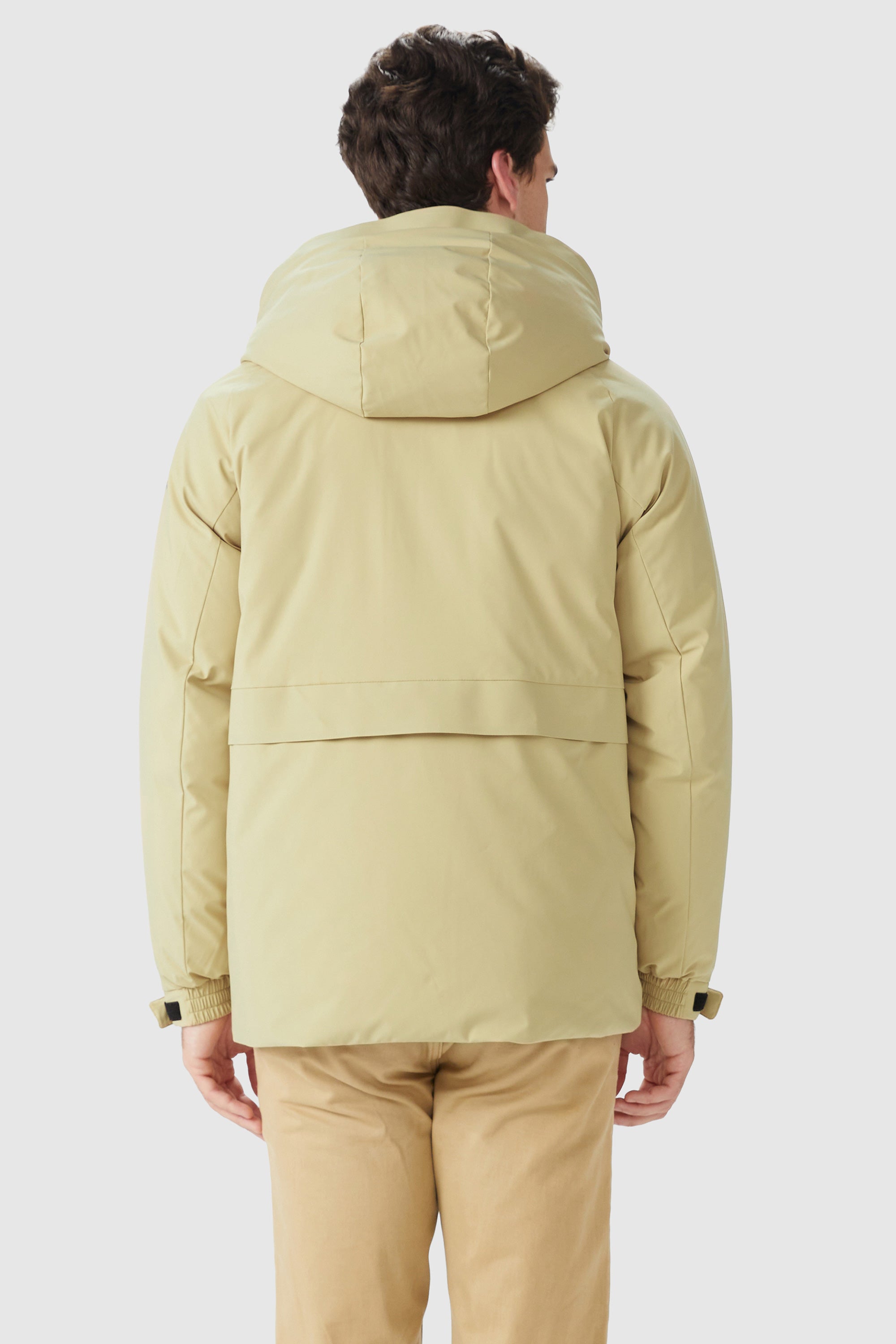 Orolay-Multi-pockets Hooded Down Jacket-#color_Almond Oil