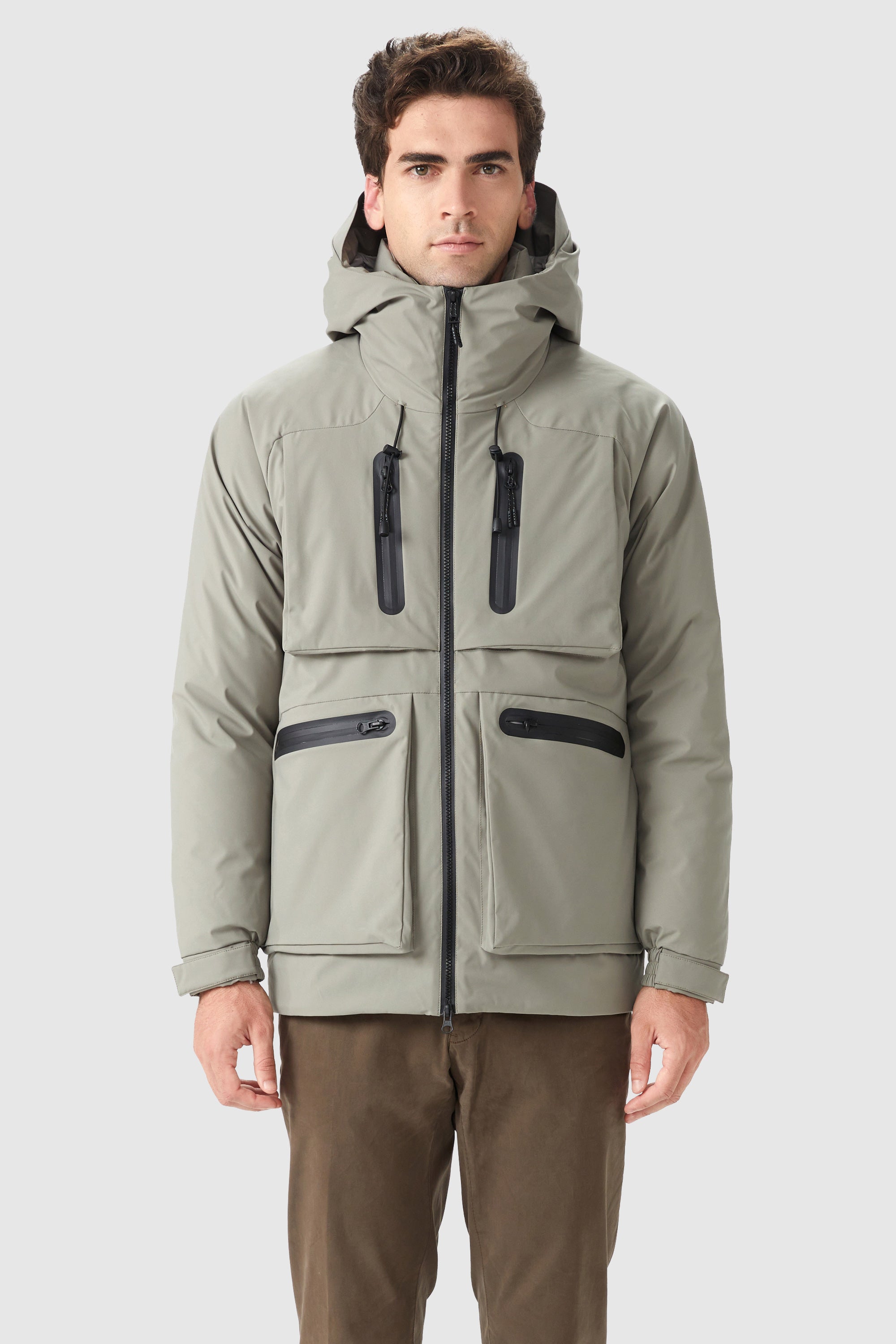 Orolay-Multi-pockets Hooded Down Jacket-#color_Alfalfa