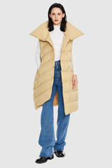 Orolay-Oversized Collar Puffer Down Vest-#color_Summer Melon