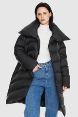 Orolay-Oversized Collar Puffer Jacket-Oversized Collar Puffer Jacket - Orolay, #color_Black