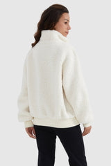 Orolay-Oversized Snap Button Sherpa Coat-Oversized Snap Button Sherpa Coat - Orolay, #color_Tofu