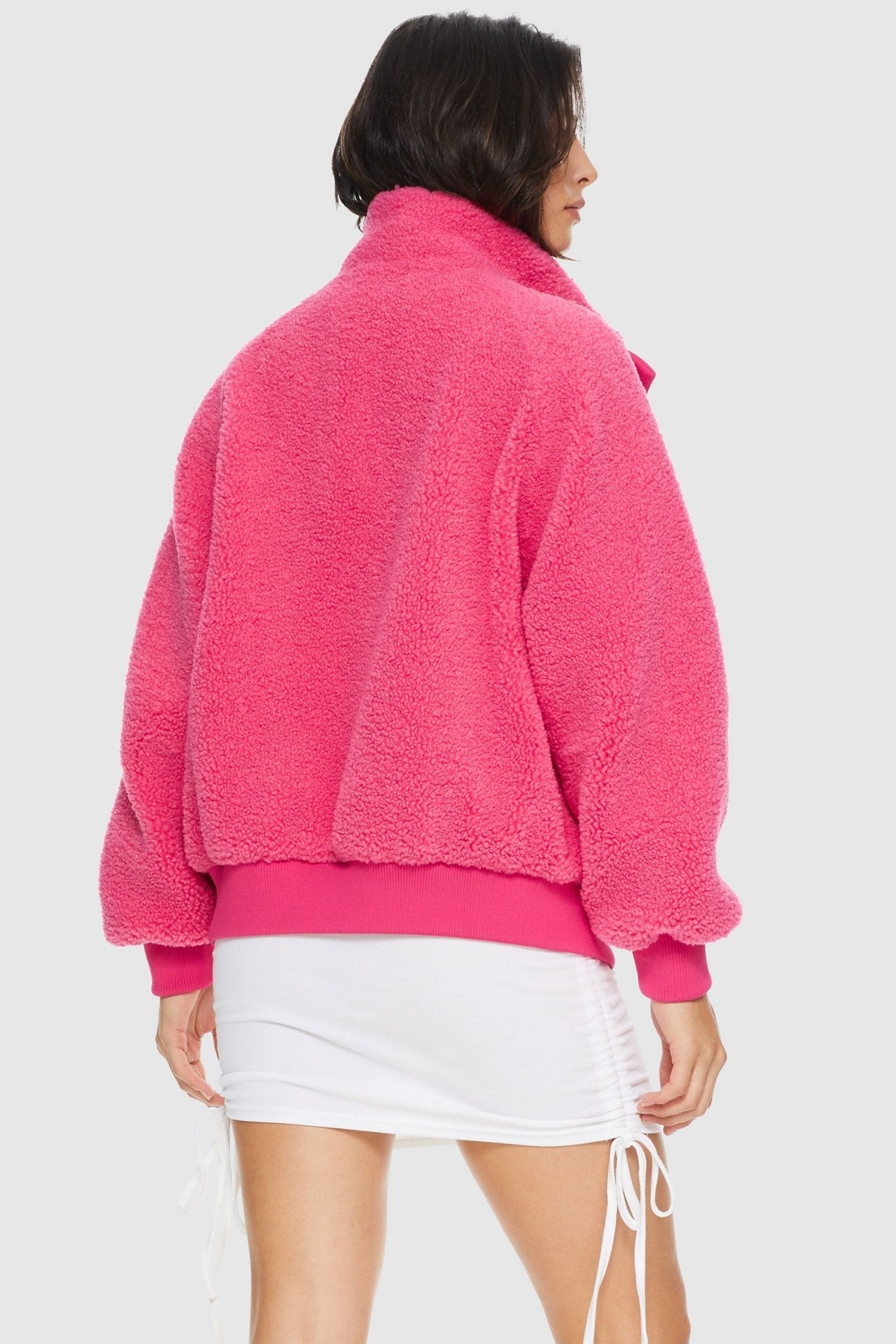 Orolay-Oversized Snap Button Sherpa Coat-Oversized Snap Button Sherpa Coat - Orolay, #color_Azalea Pink