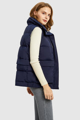 Orolay-Packable Stand Collar Puffer Light Down Vest-#color_Beacon Blue