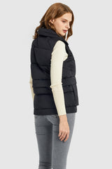 Orolay-Packable Stand Collar Puffer Light Down Vest-#color_Black