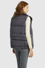 Orolay-Packable Stand Collar Puffer Light Down Vest-#color_Night Owl