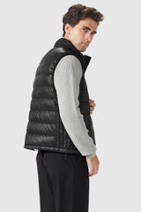 Orolay-Packable Winter Vest with Stand Collar-#color_Black