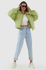 Orolay-Puff-O Classics Short Oversized Down Coat-Orolay-Puff-O Classics Short Oversized Down Coat-#color_Leaf Green