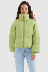 Orolay-Puff-O Classics Short Oversized Down Coat-Orolay-Puff-O Classics Short Oversized Down Coat-#color_Leaf Green