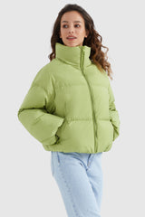 Orolay-Puff-O Classics Short Oversized Down Coat-Orolay-Puff-O Classics Short Oversized Down Coat-#color_Leaf Green