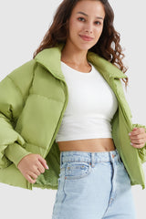 Orolay-Puff-O Classics Short Oversized Down Coat-Orolay-Puff-O Classics Short Oversized Down Coat-#color_Leaf Green