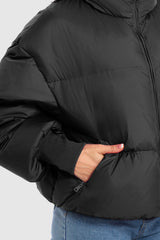 Orolay-Puff-O Classics Short Oversized Down Coat-Orolay-Puff-O Classics Short Oversized Down Coat-#color_Black