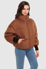 Orolay-Puff-O Classics Short Oversized Down Coat-Orolay-Puff-O Classics Short Oversized Down Coat-#color_Bombay Brown