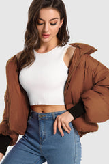 Orolay-Puff-O Classics Short Oversized Down Coat-Orolay-Puff-O Classics Short Oversized Down Coat-#color_Bombay Brown