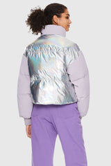 Orolay-Puff-O Colorlay Chrome Cropped Puffer-Puff - O Colorlay Chrome Cropped Puffer - Orolay, #color_Light Purple