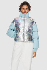 Orolay-Puff-O Colorlay Chrome Cropped Puffer-Puff - O Colorlay Chrome Cropped Puffer - Orolay, #color_Sky Blue