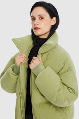 Orolay-Puff-O O-Lab Corduroy Puffer-#color_Leaf Green